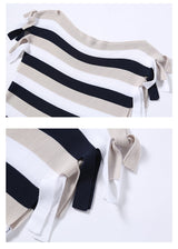 CHOCHENGCO, Vegan lace-up sleeveless boat neck sweater, stretch jersey knit top, 100% Cotton, natural fabric