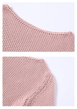 CHOCHENGCO, Vegan boat neck short sleeve sweater, stretch knit top, 100% Cotton, natural fabric