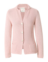 Cardigan long en maille 100 % coton à revers et manches longues CHOCHENGCO Italia pour femme
