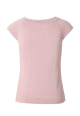 Haut pull moulant à manches courtes et col rond Chochengco Italia pour femme