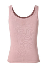 CHOCHENGCO, Vegan sleeveless sweater tank top, stretch jersey knit top, 100% Cotton, natural fabric