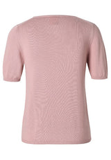 CHOCHENGCO, Vegan round neck short sleeve sweater, stretch jersey knit top, 100% Cotton, natural fabric