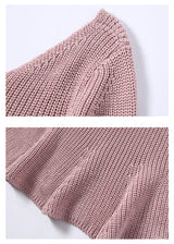 CHOCHENGCO, Vegan square neck flared sleeve sweater, stretch knit top, 100% Cotton, natural fabric