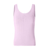 CHOCHENGCO, Vegan sleeveless sweater tank top, stretch jersey knit top, 100% Cotton, natural fabric